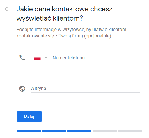 Jakie dane kontaktowe chcesz wyswietlać klientom w Google Maps